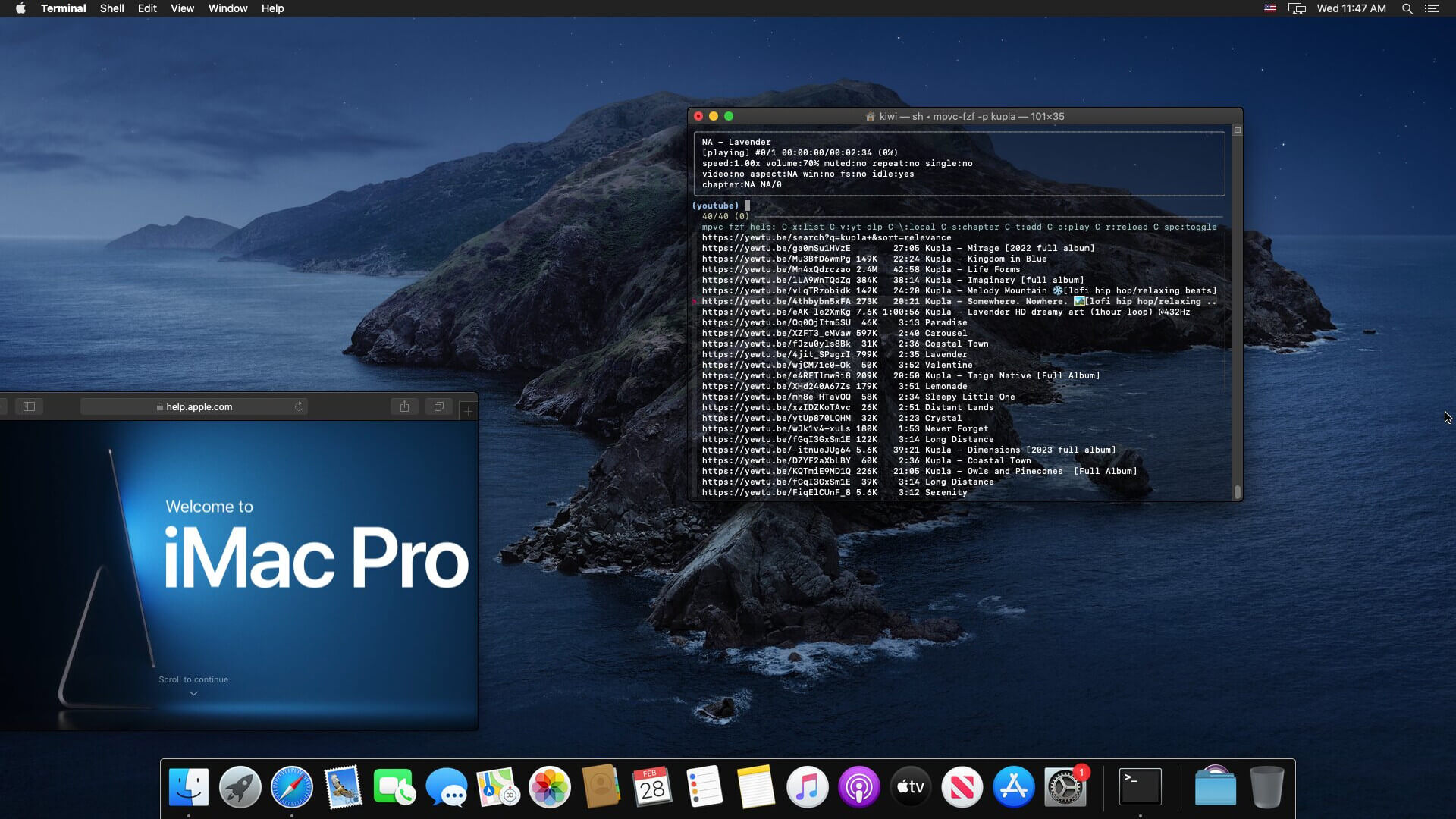 mpvc-fzf on Mac OS screenshot